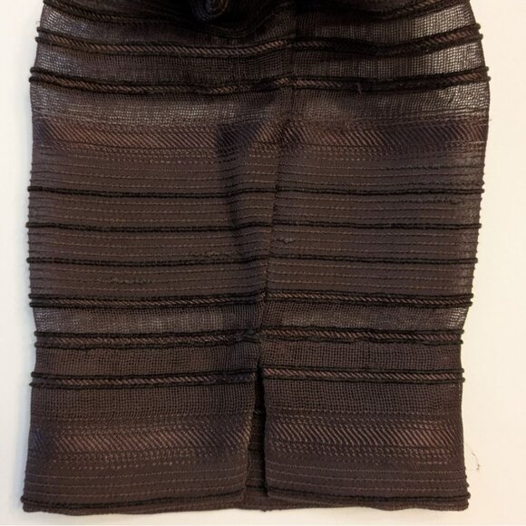 Chicos Design Sheer Shirt Striped Brown Button-Up Woven Size 3 Womens XL 16 - Picture 5 of 10